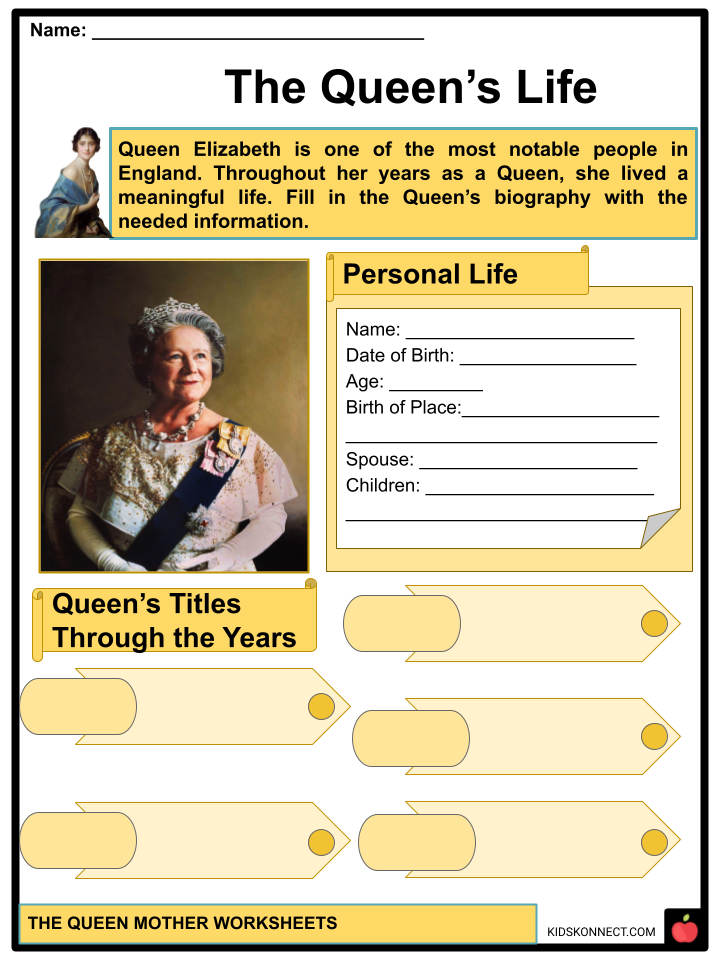 Queen Elizabeth Worksheets