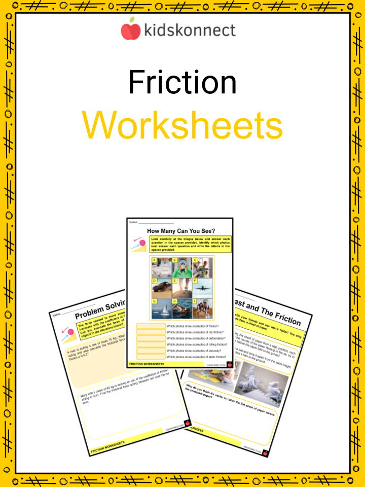 Friction Worksheets Facts Types Forms Factors