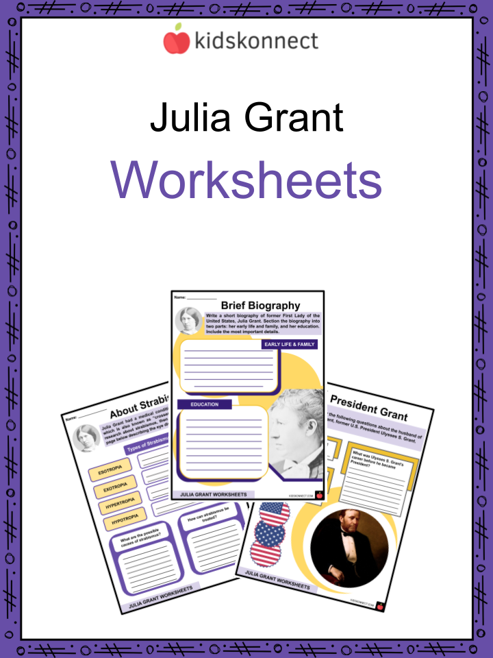 Julia Grant Worksheets & Facts | Life, As First Lady, Contribution