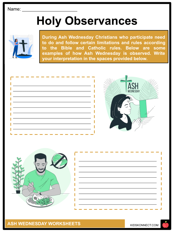 Ash Wednesday Worksheets