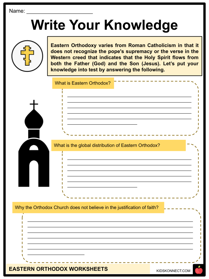 Eastern Orthodox worksheets