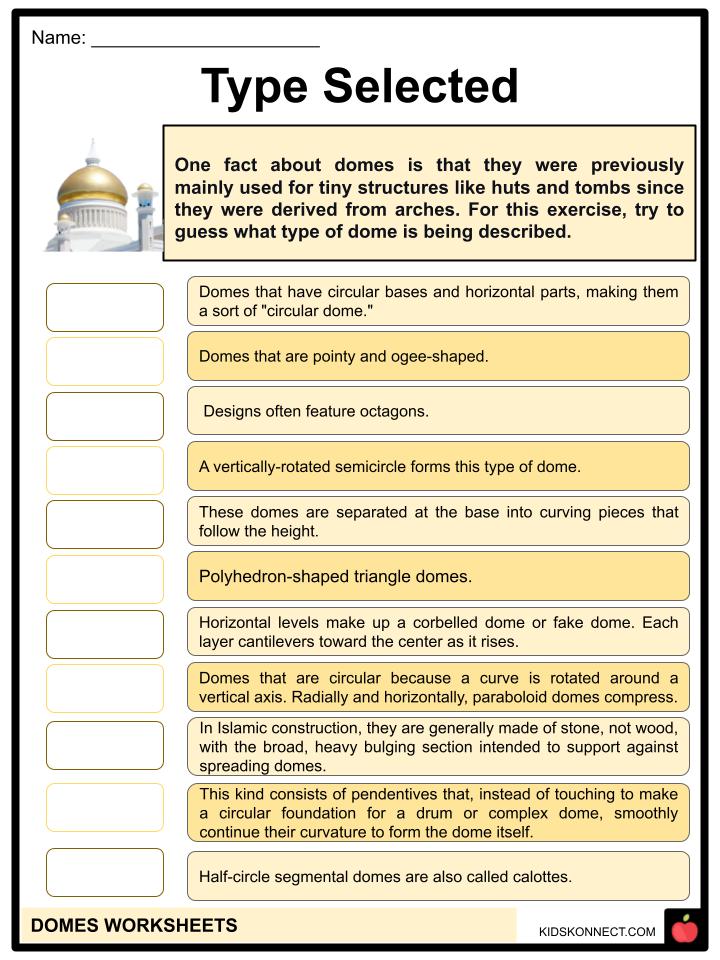 Domes Worksheets