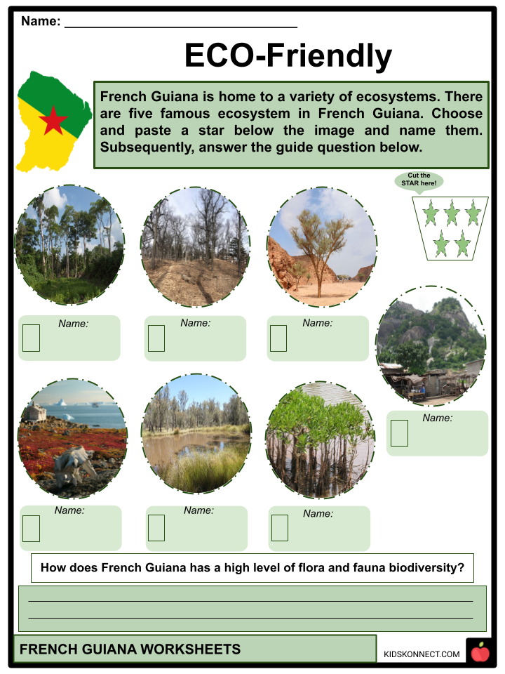 French Guiana Worksheets