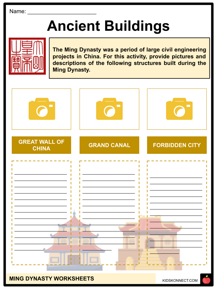Ming Dynasty Worksheets