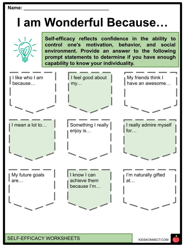 Self-Efficacy Worksheets