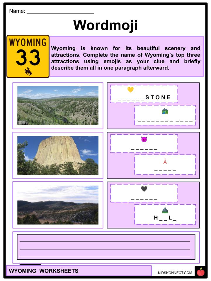 Wyoming Worksheets