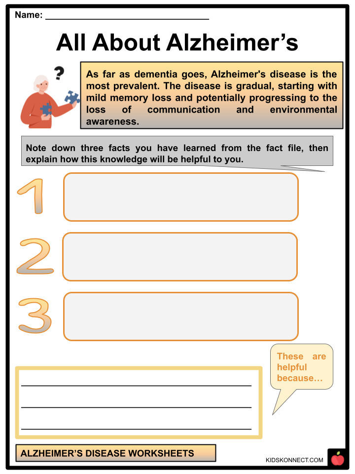 Alzheimer's Disease Worksheets