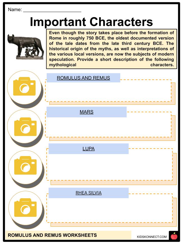 Romulus and Remus Worksheets