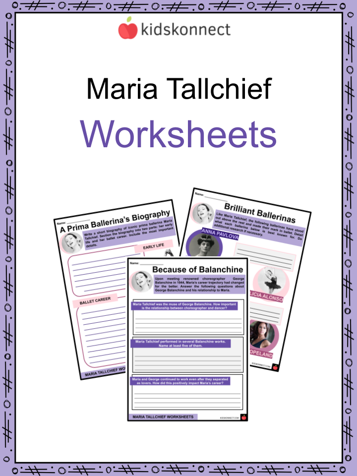 Maria Tallchief Worksheets | Training, Fame, Famous Works, Legacy