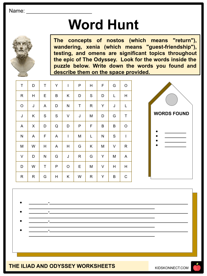 Iliad and Odyssey worksheets